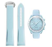 Danxancy Uhrenarmband für Omega x Swatch MoonSwatch/Rolex Uhr,Gebogenes Weiches Silikon Gummi Armband Omega x Swatch MoonSwatch Speedmaster Ersatzband Faltschließe Uhrenarmbänder Kautschuk 20mm