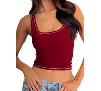 Danysu Tank Top Damen Crop Tops füR Damen Sexy Oberteil Damen Party Sommer-Tanktops Frauen Basic Crop Korsett Going Out Top Cute Y2K Clothes, Roter Apfel