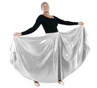 Danzcue Langer Damen-Tanzrock, silber, S/M