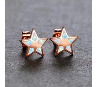 DAOMEI Boho Weiblicher Weißer Blauer Opal-Stein-ohrring Rose U. Gold Silber-Farben-hochzeits-Ohrringe Netter Stern-kleine Ohrstecker Für Frauen