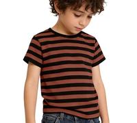 DaPongZhi Ringelshirt Kinder Rot Weiss T-Shirt Jungen Mädchen Streifen Rundhalsausschnitt Kurzarm Baumwolle Tops Blau Weiss Gestreift Shirt Fischerhemd Für Kind