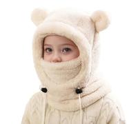 DaPongZhi Schlupfmütze Kinder Fleece Gesichtsmaske Schal Mütze Warme Wintermütze Mädchen Jungen Niedlich Schalmütze Mit Zwei Ohren Weiche Kuschelige Plüsch