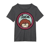 Daria Classic Mint Burgundy Logo Graphic T-Shirt T-Shirt, Damen Große Größen, Anthrazit Meliert, 5X