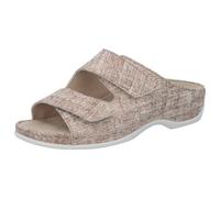 Daria Sandalen Slipper bronze white linen Weichbettung Wechselfußbett Mittel - Berkemann UK 6.0
