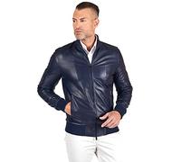 D'Arienzo Bomberjacke Lederjacke Blau Herren Jacke Echtleder Made in Italy 106 54/blau