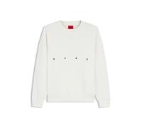HUGO Sweatshirt aus Baumwolle mit Logo-Stickerei und Grafik-Print - Style Darislong, 50563465 Weiß S