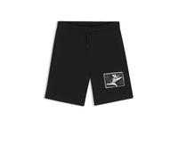 HUGO Shorts aus Baumwoll-Terry mit Artwork-Patch - Style Darispan, 50563466 Schwarz S
