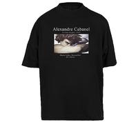 Dark Academia Alexandre Cabanel Fallen Angel Herren Baggy T-Shirt Herren Damen Unisex Schwarz Bio-Baumwolle Tee Men's Black