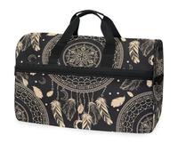 Dark Dream Catcher Boho Tribal Reisetasche für Männer, Frauen, Jungen, Mädchen, Teenager, übergroße Sporttasche mit Schuhfach, Übernachtung, Wochenende, Yoga, Workout, Handtasche, Trainingstasche,