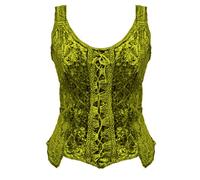 Dark Dreams Gothic Mittelalter LARP Bluse Alina, Größe:L/XL, Farbe:antikgrün