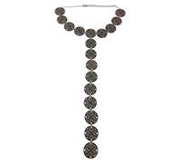 Dark Dreams Mittelalter LARP Y Gürtel Gewandgürtel Kettengürtel Metallgürtel Fleur altmessing, Länge:90 cm