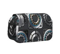 Dark Mechanical Gear Stifteetui mit doppelter Klappe, Oxford-Organizer | Klapp-Design mit mehreren Taschen und Klettverschlussklappe, große Kapazität, ideal zum Skizzieren und für den täglichen