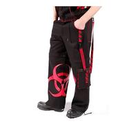 Darkwear BIO Hazard RED Cargohose / Totenkopf / Musik / Metall / Punk / Biker / Shorts, Schwarz , 36-41