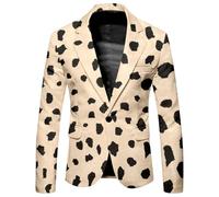 Darringls Blazer Herren Business Hochzeit Freizeit Leopardendruck Sakko Modern Anzugjacken Leichte Freizeit Sportmäntel Reverskragen Mantel Businessjacke Leopard Anzugjacke Bühnenkostüme