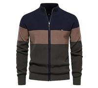 Darringls Business Strickjacke Herren Herbst Stricken Jacke Mit Reißverschluss Herbst Und Winter Warm Stricken Jacke Langarm Strickjacke Sweatjacke Trekking Outdoorjacke Feinstrick Übergangsjacke