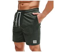 Darringls Cordhose Kurz Herren Kord Atmungsaktiv Sweatpant Shorts Corduroy Jogginghose Kurze Workout Fitness Trainingshorts Sommer Kord Sweatshorts Weiches Badeshorts für Vatertag