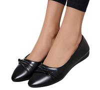 Darringls Damen Klassische Ballerinas,Faltbare Tragbare Flache Schuhe Leichtgewicht Freizeitschuhe Spitz Bowknot Arbeitsschuhe Bequeme Einzelschuhe Flach Outdoor rutschfest Lederschuhe Lackschuhe