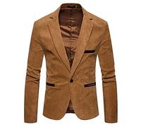 Darringls Herren Cord Sakko Casual Blazer Sportlich Business Anzugjacke in Braun Schickes Sakko Jackett aus Cordstoff Herrensakko Modern sportlich Cordsakko für Alltag & Business