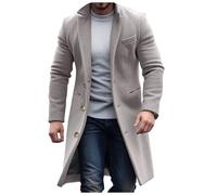 Darringls Herren Mantel Wintermantel Slim Fit Wollmantel Lange Trenchcoat Jacken Wintermantel Business Herrenmantel Herren Mantel Slim Fit Lang Wollmantel Business Trenchcoat