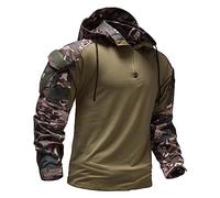 Darringls Herren Military Combat Hoodies Multiple Pockets Tactical Pullover Sweatshirt Army Hooded Militäruniform Camouflage taktisches Hunting Top
