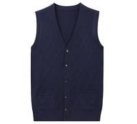 Darringls Herren Strickweste Strickjacke West Herren Pullunder V-Ausschnitt Regular Fit Strickweste ohne Ärmel V-Ausschnitt aus Kaschmir Wollmischung Ärmellose Winter Pulloverweste