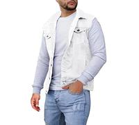 Darringls Jeansweste Herren Denim Biker Weste Jeans Kutte Retro Klassische Westen Männer Freizeit Herbst Winter Ärmellos Jacke Herrenweste Oberteil Slim fit mit Tasche