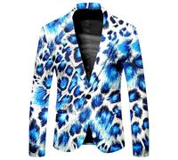 Darringls Leopardendruck Sakko Herren Sportlich Smoking Party Klassischer Herrenjacke Lässiger Bühnen Anzugsakko Slim Fit Leopard Blazer Bühnenkostüme Luxus Abschlussball Anzugjacke