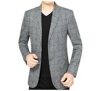 Darringls Sakko Herren Kariert Anzugjacke Regular Fit Elegante Lässige Sakkos 2 Knopf Jacke Business Hochzeits Jacket Dünnes Mantel Männer Freizeitjacke