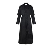 Darringls Tunika Kostüm Mittelalter Mönch Priester Renaissance Cosplay Priester Soutane Cassock Minister Chor Robe mit Cincture Band Gürtel Full Set Halloween Cosplay für Erwachsene Herren
