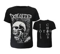 Das ausgebeutete Mohican-Schädel-T-Shirt - offizielles Merchandise M Schwarz