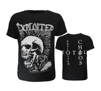 Das ausgebeutete Mohikaner-Schädel-T-Shirt M Schwarz