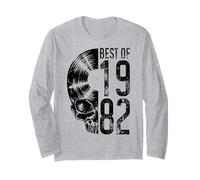 Das Beste aus dem Jahr 1982, Vintage-Schallplattenliebhaber, Gothic Skull LP Langarmshirt