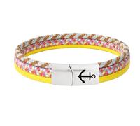 Das Original Segeltau-Armband "Tidewisp", Unisex, mit Edelstahl Sicherheits-Magnetverschluss & Anker Gravur, Multistrang-Design, Paracord, 8 mm Durchmesser, handmade (Ocean Drive, 19.00, Zentimeter)