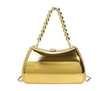 Dasbsug Luxuriöse Umhängetasche aus Acryl, verstellbarer Kettenriemen für elegante Anlässe, Abendhandtasche, gold