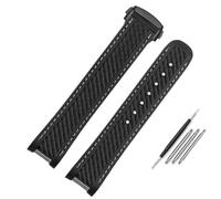 DASEB 20mm 21mm Gummi Silikon Uhrenarmband für Omega Seamaster 300 AT150 Aqua Terra Ultra Light 8900 Stahlschnalle Blau Armband Armbänder(Black-black bucke,20mm)