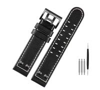 DASEB Für Hamilton Khaki Aviation Uhr H77616533 H70615733 Uhrenarmband aus echtem Leder Jazz Field Herrenarmband 20 22 Militärstil(B black black,20mm)