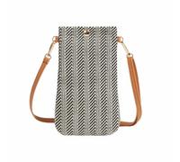 Dasellfa Handytasche Zum UmhäNgen Strohtaschen, Crossbody Bag Damen, Kleine UmhäNgetasche Klein Korbtaschen, Handy Schul，Tertasche Mit Langem Gurt,Bohemien,Strand Tasche MäDchen Frau (Schwarz)