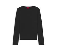 HUGO Top aus Stretch-Jersey mit Stack-Logo-Print - Style Dasiia, 50545208 Schwarz XS