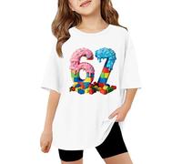Dasongff 67 T-Shirt für Kinder, Jungen und Mädchen, Langarm, Sweatshirt, Sport, Freizeit, bedruckt, lustig, 6 7, Meme Alpha Slang Kids 67 Ice Cream Drip Meme Hoodie, weiß, für Kinder von 9-10 Jahren