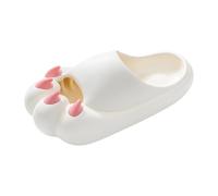 Dasongff Damen-Sandalen mit Katzenpfoten, bequeme Hausschuhe, Sandalen, Damen, Strand, Sommer, Sandalen, Herren, Gummi, rutschfest, Pool, Slide, Unisex, dick, komfortabel, Schaumstoff, weiß, 36 EU