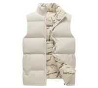 Dasongff Herren-Daunenjacke, ärmellos, ultraleicht, Jacke, Mantel, Parka, Jacke, Reißverschluss, lässig, warm, gesteppt, gefüttert, Jacke mit Reißverschluss, kaki, M