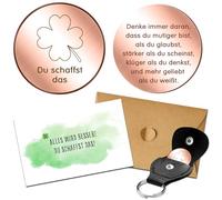 Dato Dalla Natura Du Schaffst Das Glücksbringer Roségold, 2024 Mutmacher Kinder Geschenk, Schulanfang Prüfung, Operation Klein, Geschenk für Frauen Männer