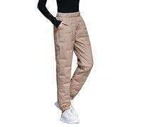 Daunenhose Ultraleicht Damen - Thermohose Damen Winter Warme Daunen-Hosen High Waist Straighthose Winddicht Thermo Winterhose Einfarbig Große Größen Jogginghose Freizeithose Sweathose Outdoorhose