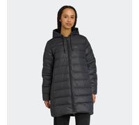 Daunenjacke ADIDAS SPORTSWEAR "ESSENTIALS CLIMAWARM 3-STREIFEN LIGHT DAUNENPARKA MIT KAPUZE", Damen, Gr. L, schwarz, Obermaterial: 100% Polyester. Wattierung: 80% Entendaune, 20% Federn, Jacken Daunen
