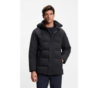 Daunenjacke BOSS GREEN "OW Block-X Parka", Herren, Gr. S, dunkelblau402, Web, Obermaterial: 100% Polyester. Füllung: 80% Entendaune, 20% Entenfeder, unifarben, regular fit hüftbedeckend, hoch geschlos