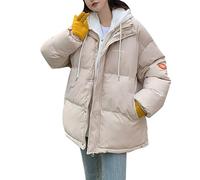Daunenjacke Damen Mit Kapuze Steppjacke Frauen Reissverschluss Winterjacke Damen Warm Steppmantel Dicke Puffer Jacke Winter Daunenmantel Übergangsjacke gesteppt Wintermantel Mit Taschen