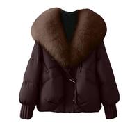 Daunenjacke Damen Winter Warm Winterjacke Puffer Jacke Kurz mit Fell Steppjacke Leicht Wintermantel Damen Daunen Elegant Fellkapuze Warmer Daunenmantel Winter Steppmantel Einfarbig Thermo Jacken