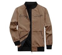 Daunenjacke Herren Winter,Herrenjacke Frühling und Lässige dünne Strickjacke mit Reißverschluss Stehkragen Stickerei Große Größe Jacke