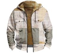 daunenjacke herren winter hoodie oversize daunenmantel herren lang winter bundeswehr parka herren 3in1 Jacke Herren Teddyfleece Jacke Herren Übergangsjacke Herren Herbst Teddyfleece (Beige, S)