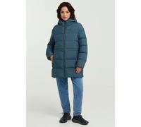 Daunenjacke JACK WOLFSKIN "FROZEN PALACE LONG JKT W RDS", Damen, Gr. M (38/40), blau (aluminiumblau), Obermaterial: 100% Polyester. Füllung: 90% Entendaune, 10% sonstige Fasern. Futter: 100% Polyester